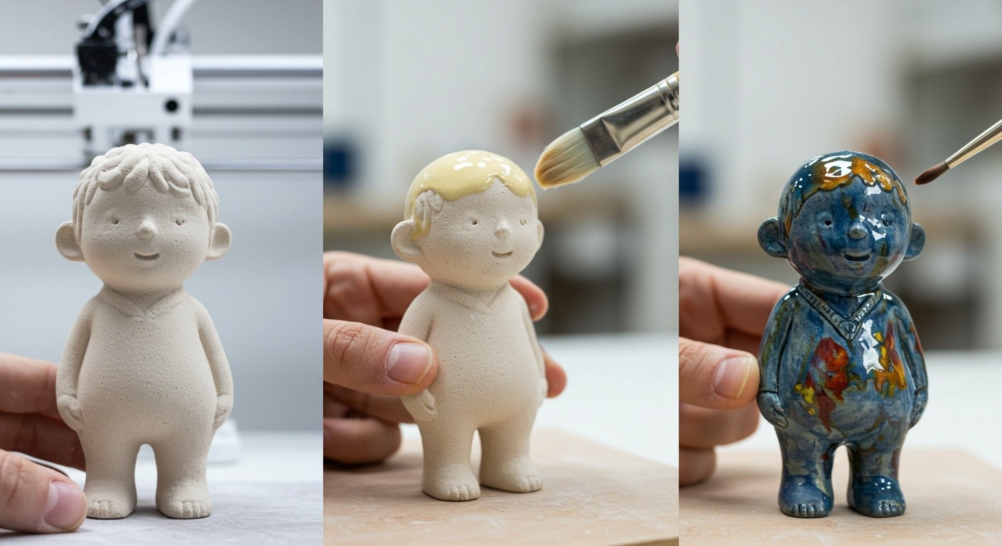 Изготовление керамических статуэток с глазурью и росписью Керамическая статуэтка с глазурью и росписью