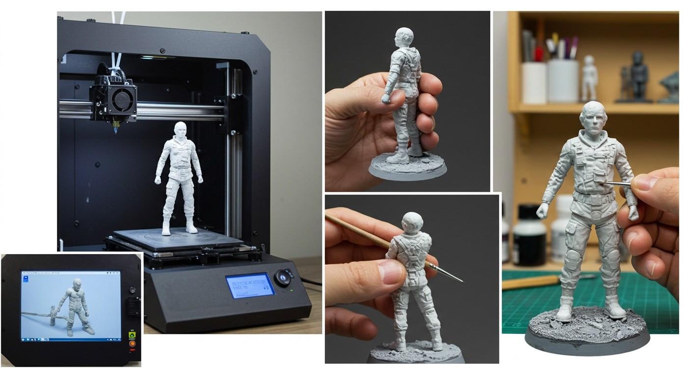 (реалистичная фотография) (Не используй текст и буквы на изображении) : 3d печать, Изготовление фигурок из полистирола с покраской и отделкой