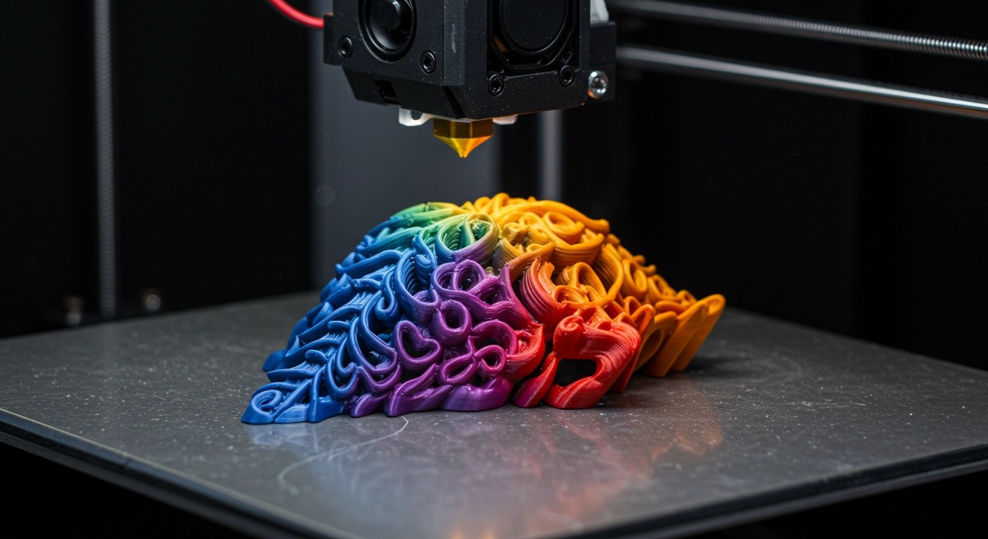 (реалистичная фотография) (Не используй текст и буквы на изображении) : 3d печать, Изготовление декоративных изделий из пластика с использованием красок