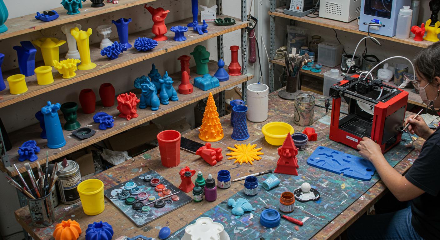 Покраска декоративных изделий из пластика