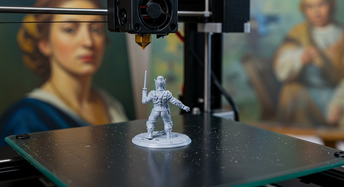 (реалистичная фотография) (Не используй текст и буквы на изображении) : 3d печать, Создание фигурок с авторской покраской