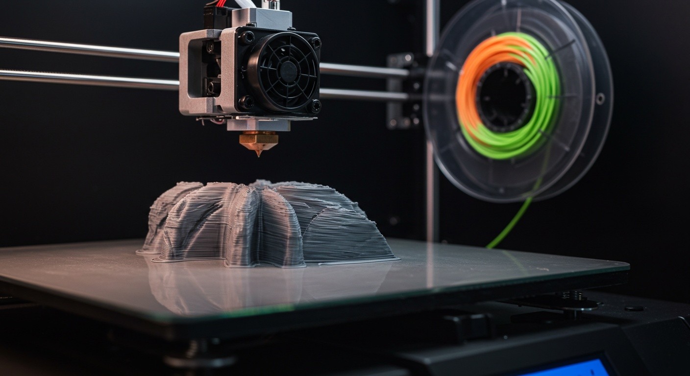 (реалистичная фотография) (Не используй текст и буквы на изображении) : 3d печать, Как печатать с минимальными швами послойно