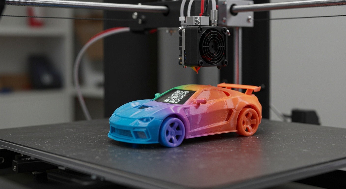 (реалистичная фотография) (Не используй текст и буквы на изображении) : 3d печать, Печать игрушек с элементами дополненной реальности