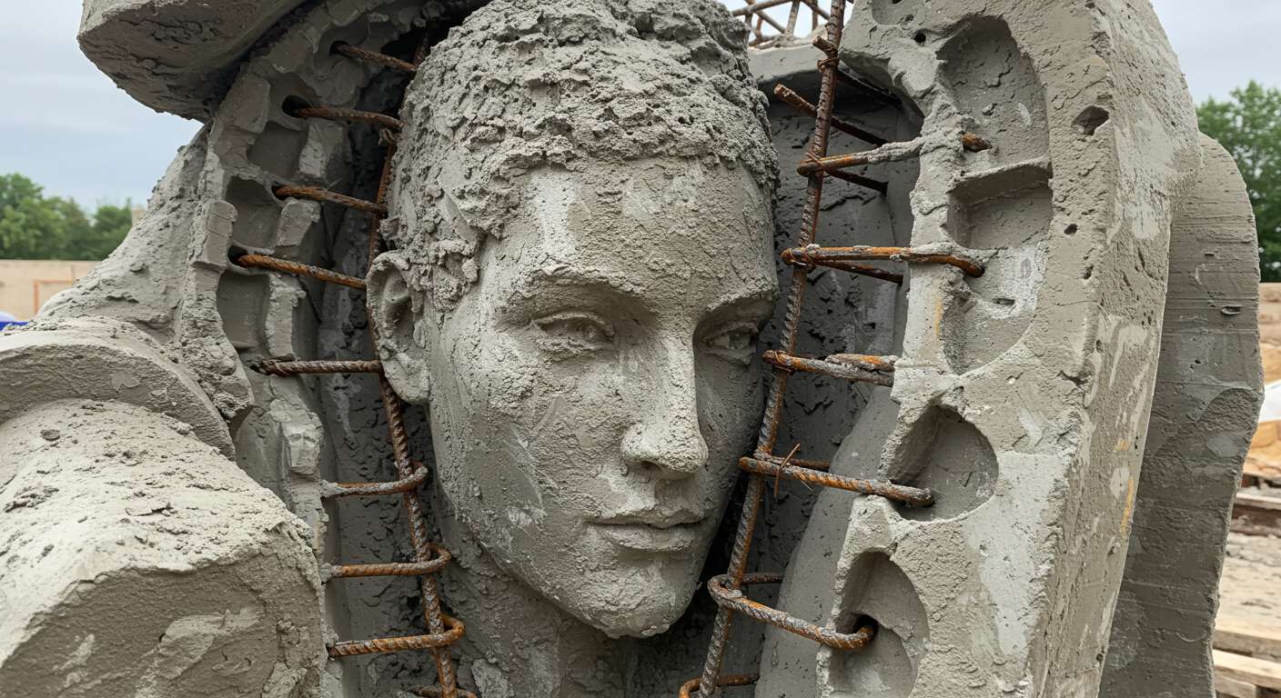 Изготовление статуй из бетона с армированием