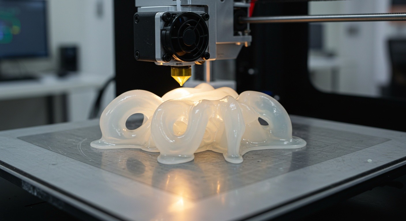 (реалистичная фотография) (Не используй текст и буквы на изображении) : 3d печать, Технология создания изделий из силикона и эластомеров