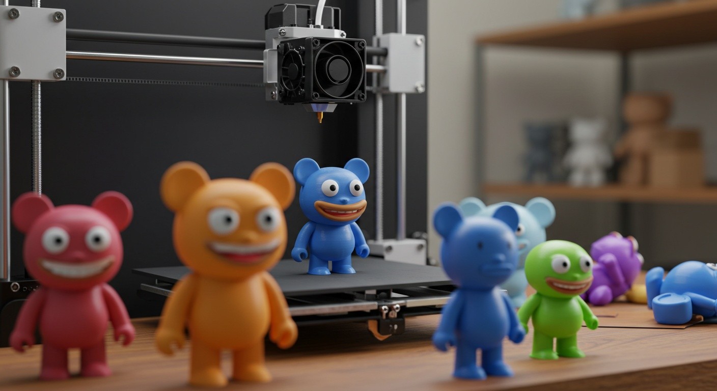 (реалистичная фотография) (Не используй текст и буквы на изображении) : 3d печать, Создание игрушек в форме популярных мемов