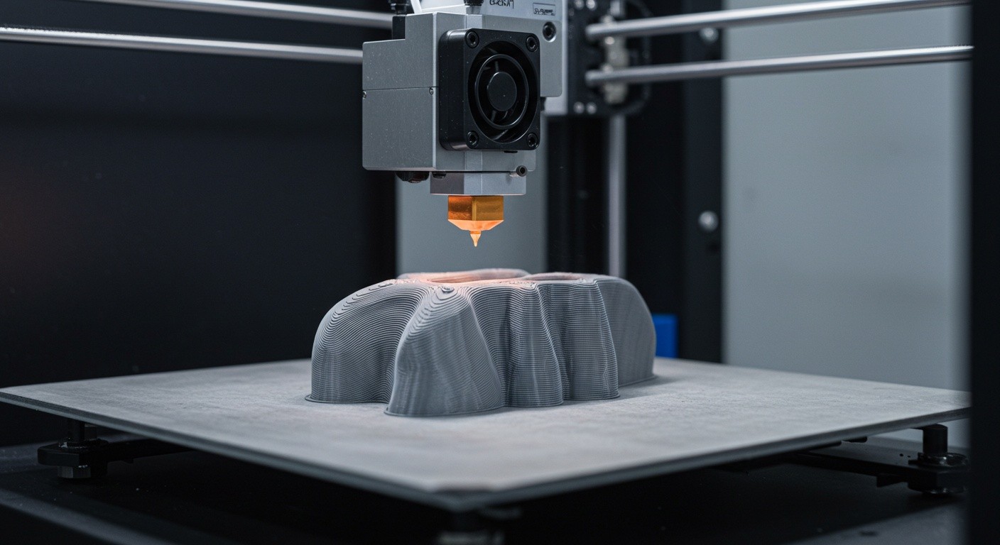 Многоосевой 3D-принтер в работе