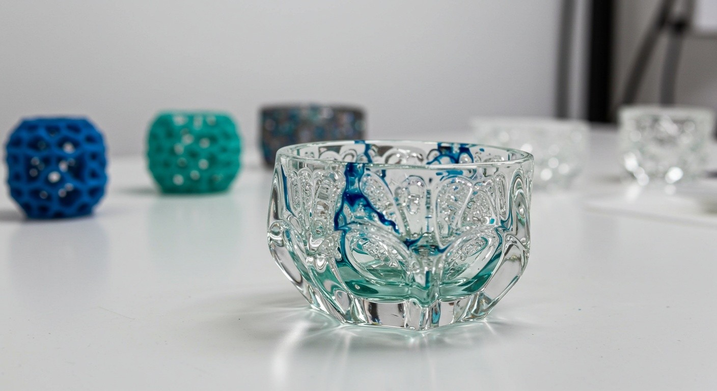 (реалистичная фотография) (Не используй текст и буквы на изображении) : 3d печать, Как изготовить декоративные детали из стекла и акрила