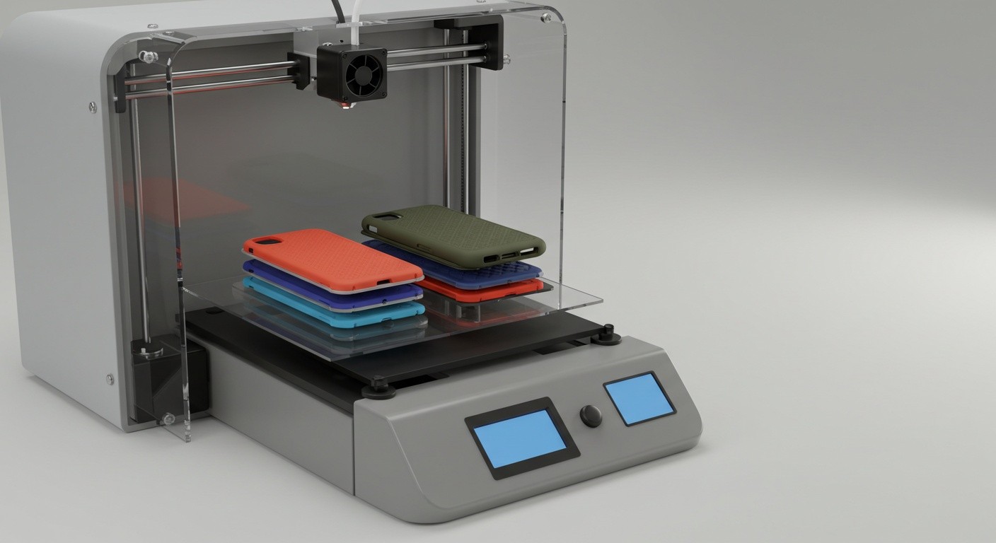 (реалистичная фотография) (Не используй текст и буквы на изображении) : 3d печать, Печать корпусов для гаджетов