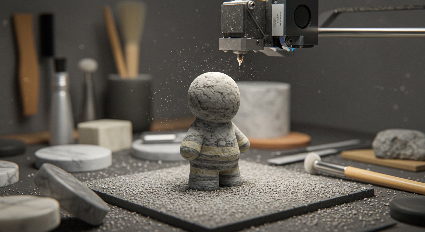 Процесс изготовления фигурок из натурального и искусственного камня