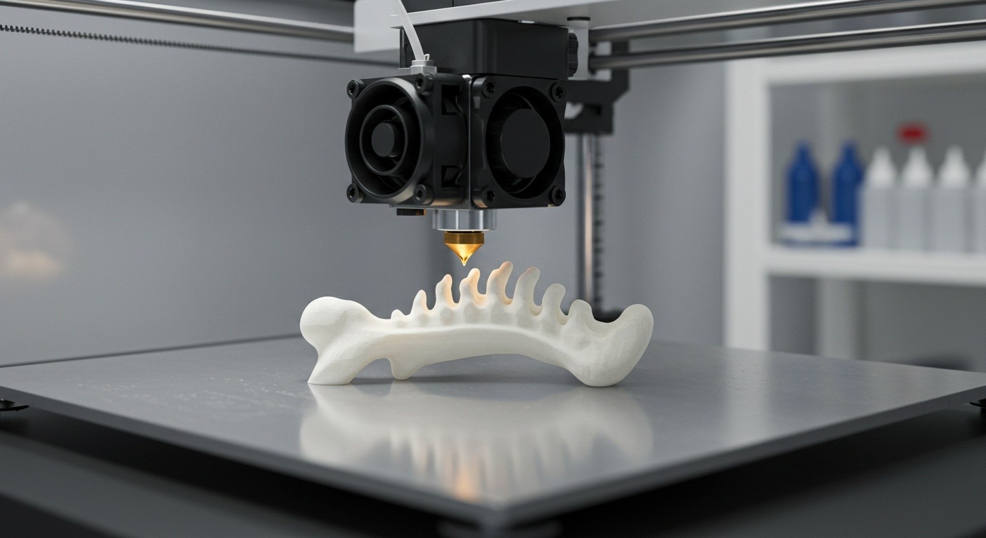 (реалистичная фотография) (Не используй текст и буквы на изображении) : 3d печать, Печать оборудования для медицины