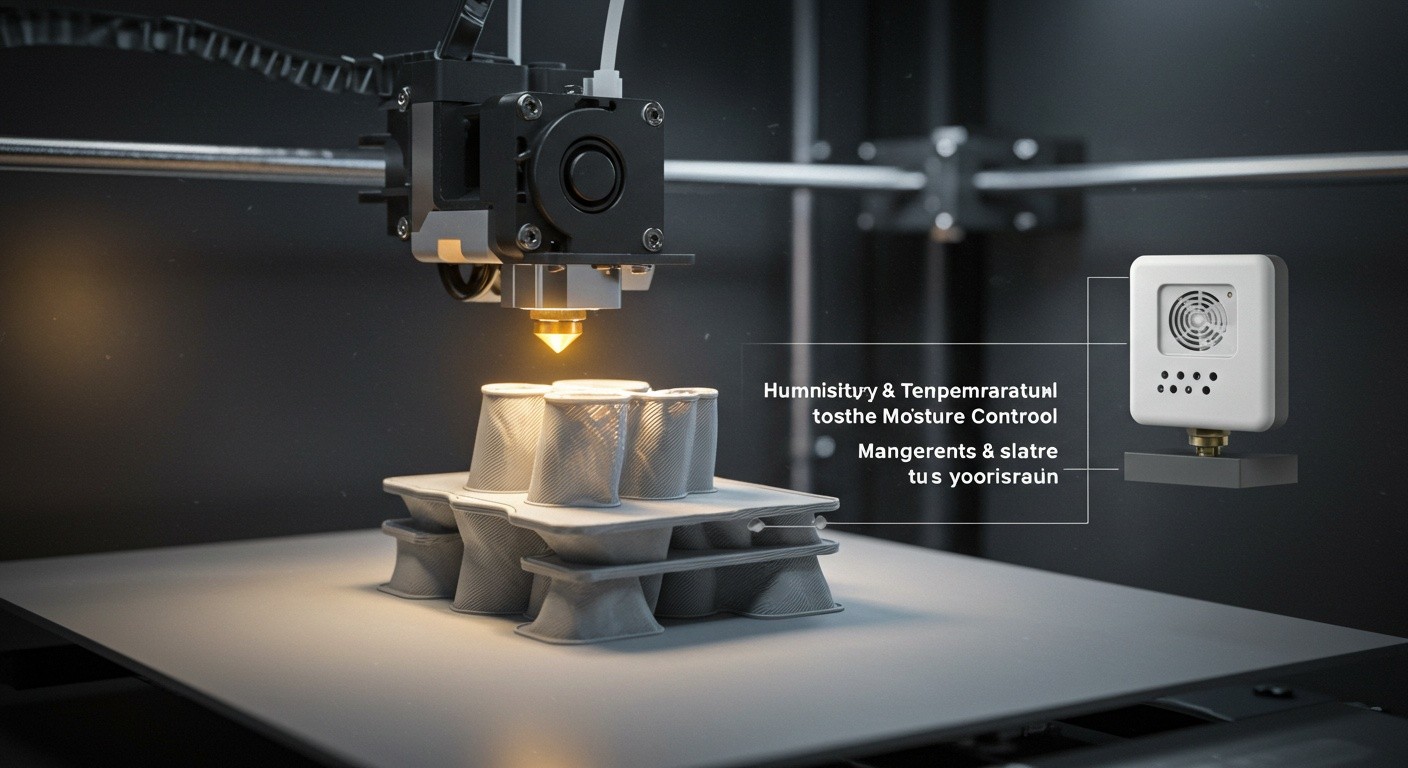 Контроль влажности материала для послойной печати