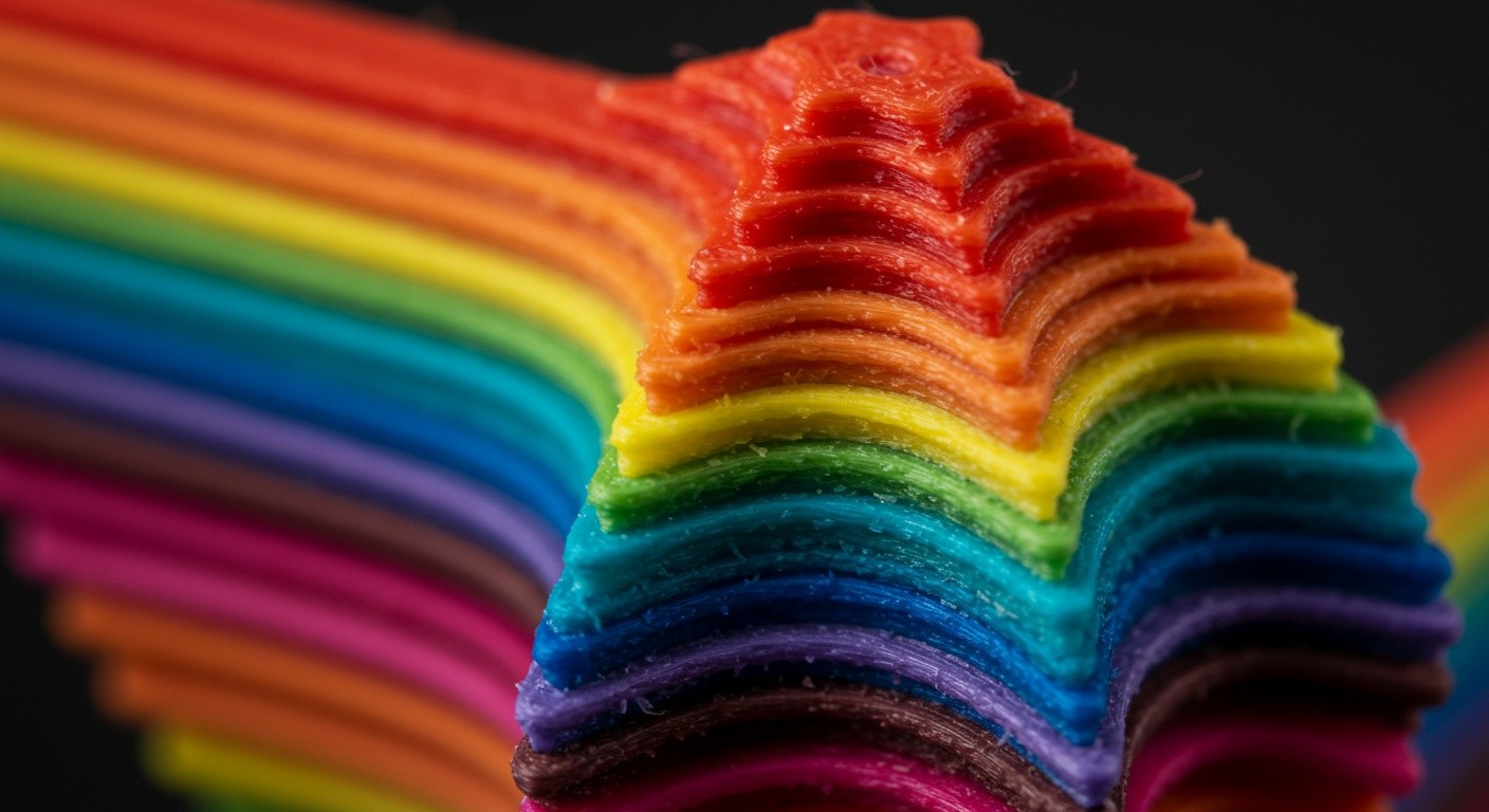 Многоцветная FDM печать послойно