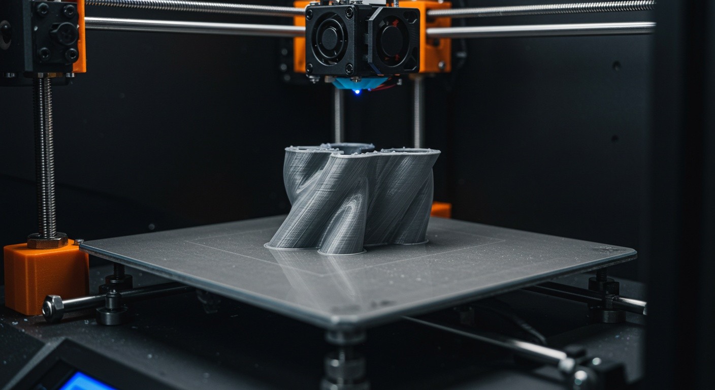 (реалистичная фотография) (Не используй текст и буквы на изображении) : 3d печать, Послойная печать и виброизоляция принтера