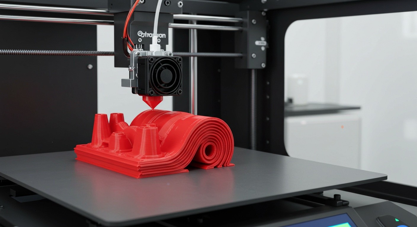 Печать детали с плавным изменением толщины слоя