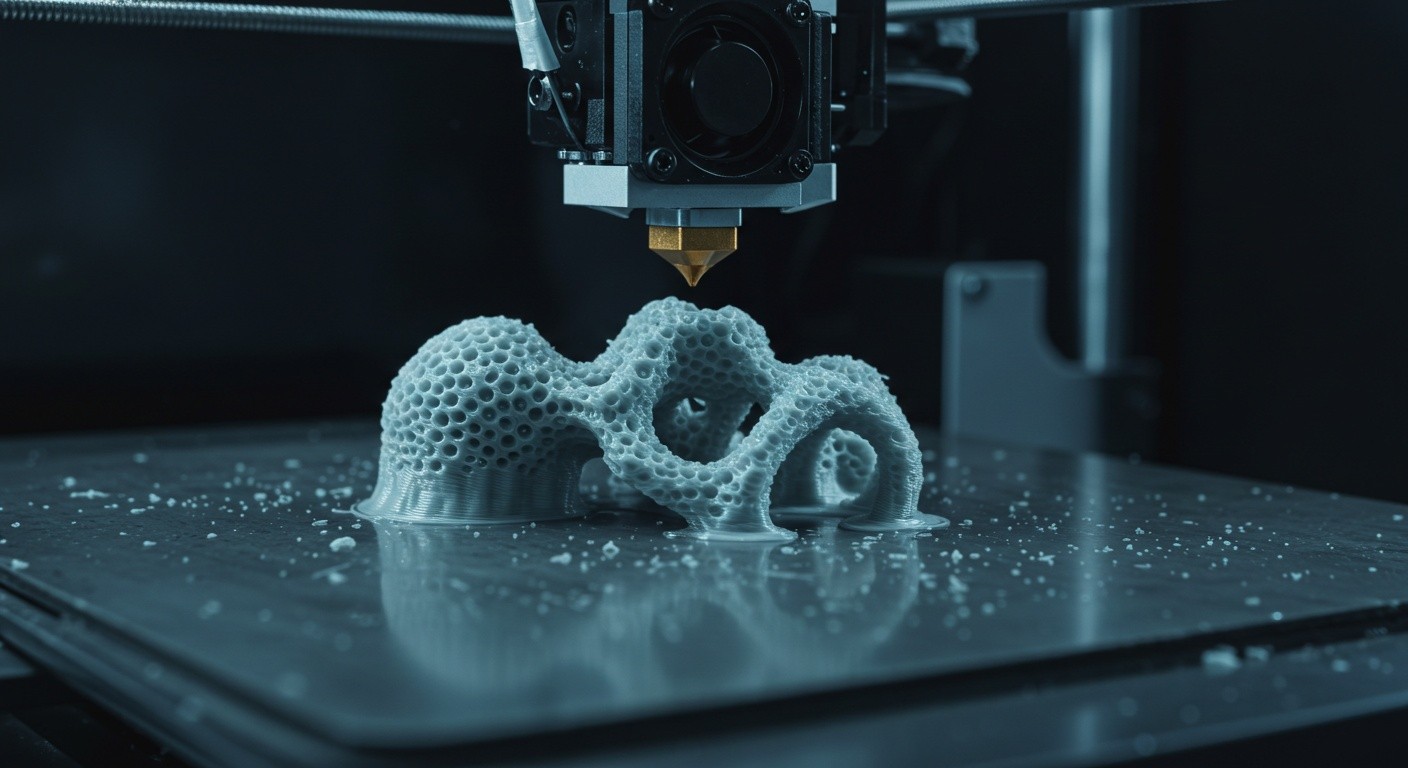 (реалистичная фотография) (Не используй текст и буквы на изображении) : 3d печать, Печать биосовместимых деталей