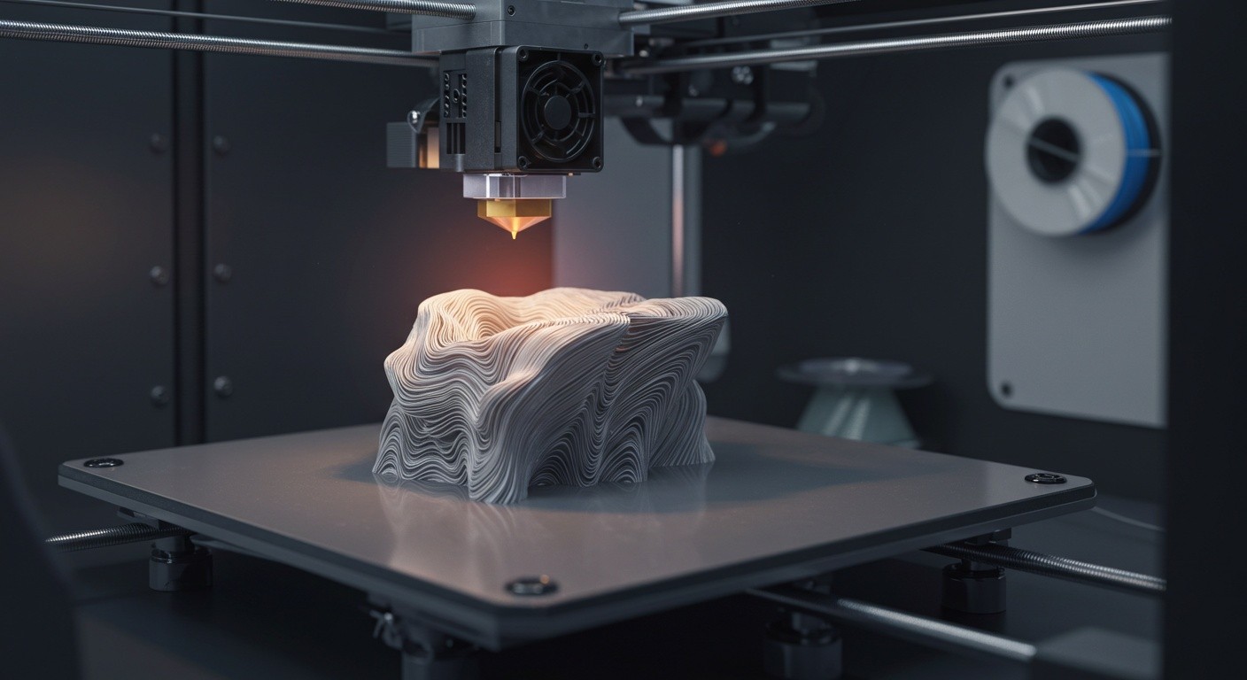 (реалистичная фотография) (Не используй текст и буквы на изображении) : 3d печать, Послойная печать и использование смежных технологий