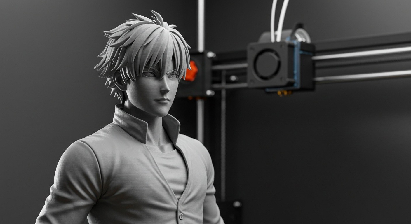 Фигурка персонажа, напечатанная на 3D-принтере