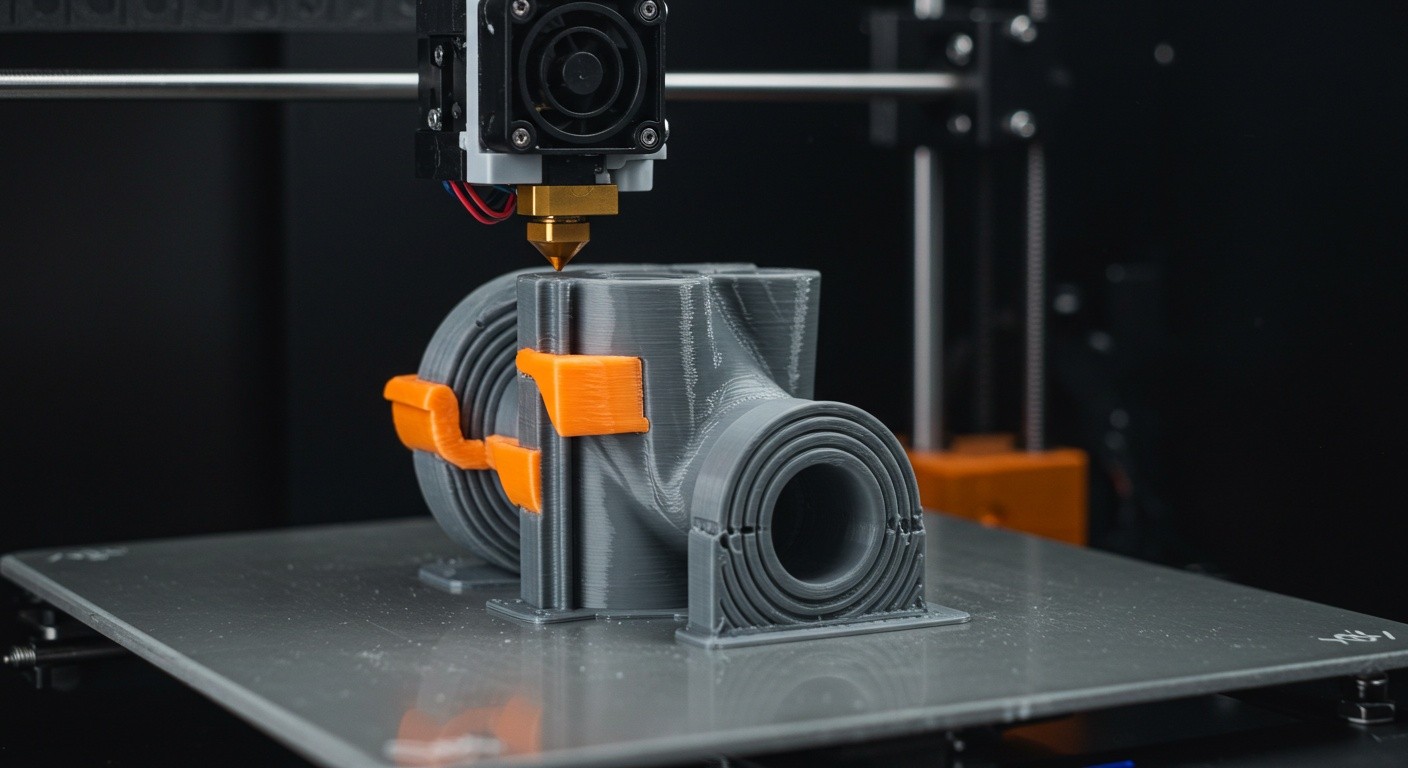 (реалистичная фотография) (Не используй текст и буквы на изображении) : 3d печать, Как печатать с паузами для встраивания деталей