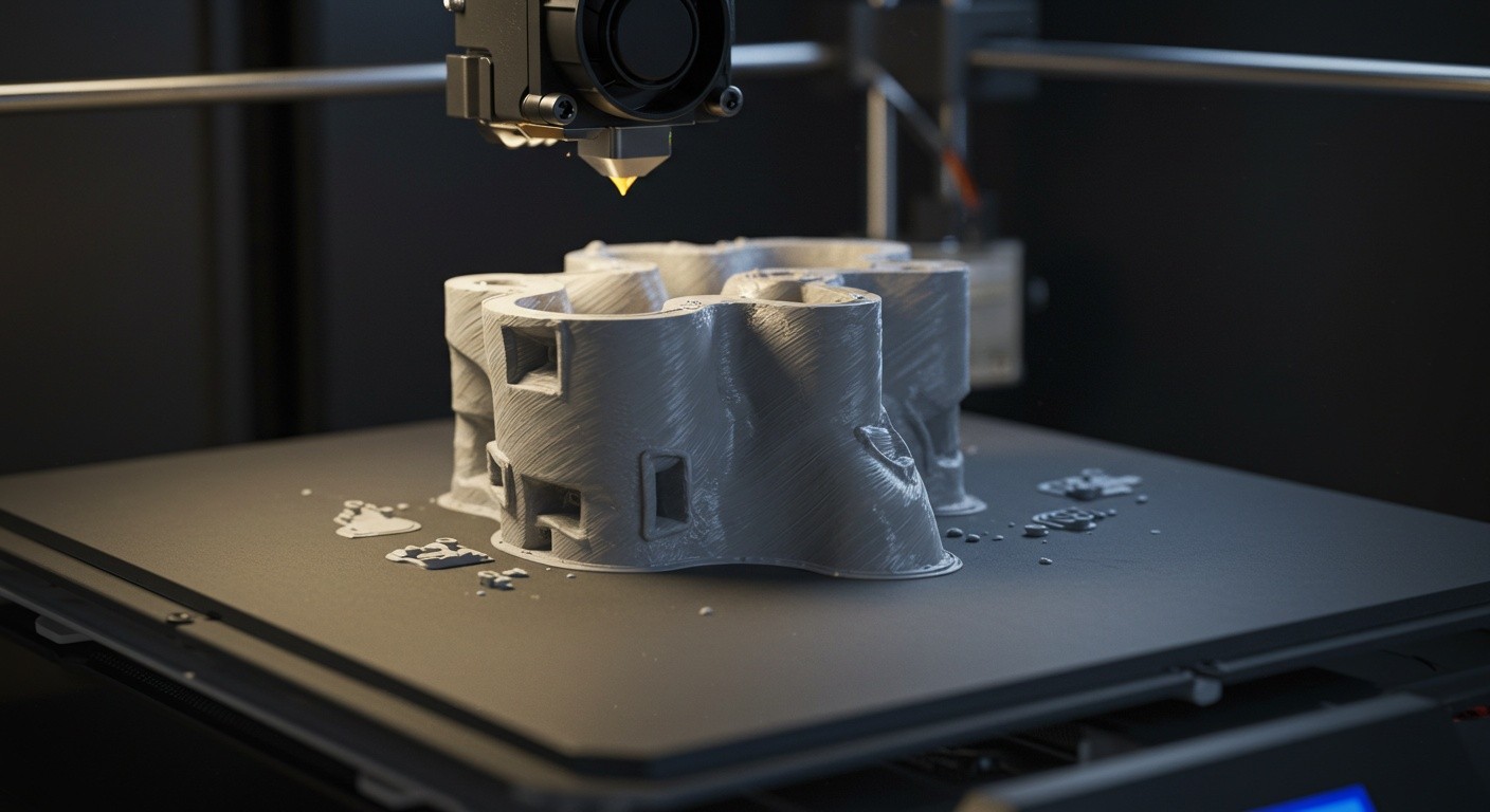 Печать с паузами для встраивания деталей