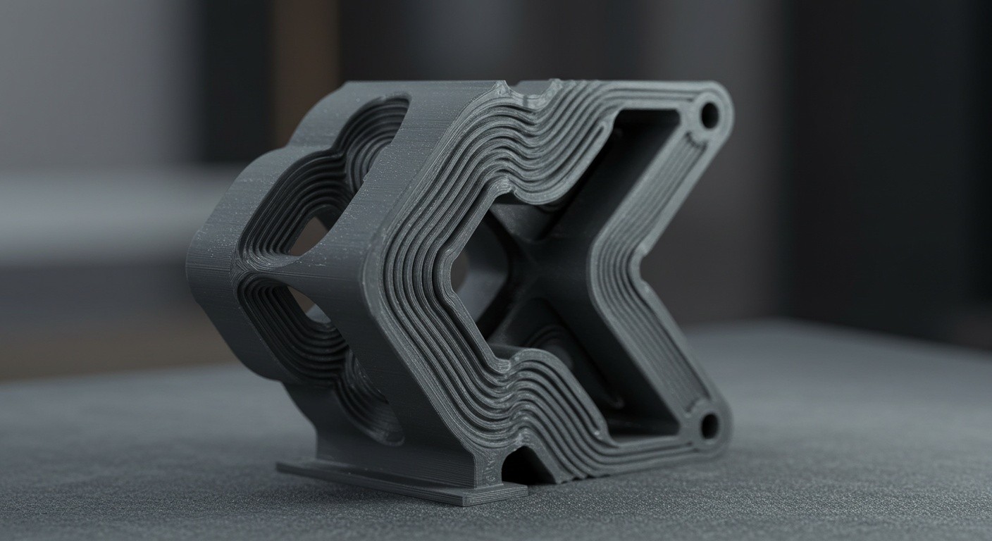 (реалистичная фотография) (Не используй текст и буквы на изображении) : 3d печать, Послойная печать и минимизация дефектов поверхности