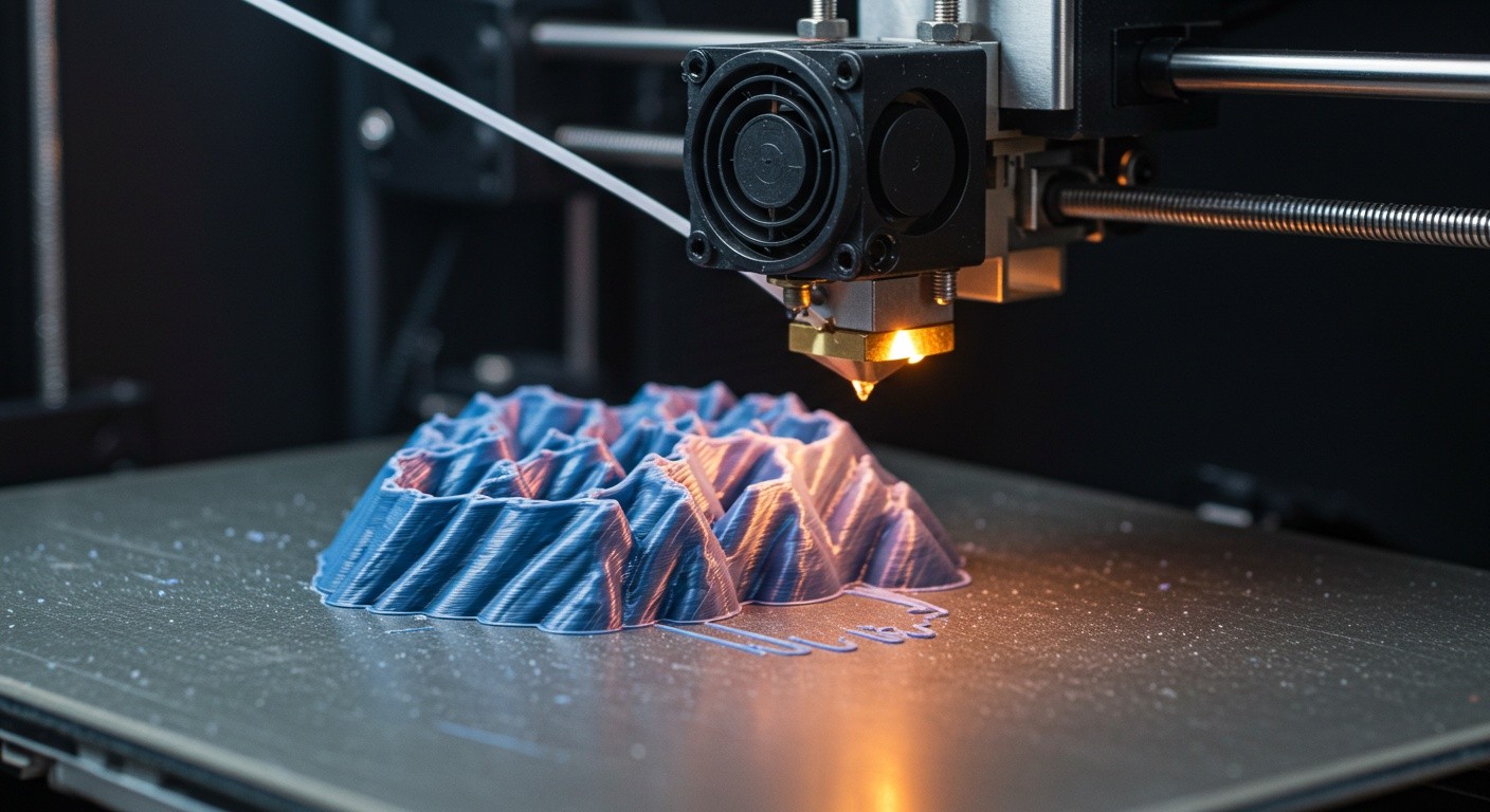 (реалистичная фотография) (Не используй текст и буквы на изображении) : 3d печать, Как печатать без оверэкструзии