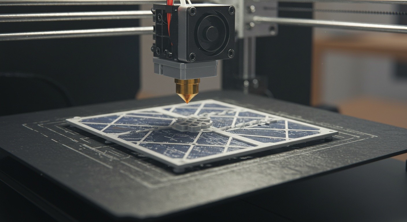 (реалистичная фотография) (Не используй текст и буквы на изображении) : 3d печать, Печать альтернативных источников энергии