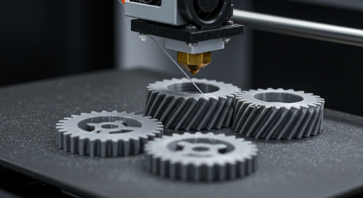 (реалистичная фотография) (Не используй текст и буквы на изображении) : 3d печать, Как печатать высокоточные зубчатые колеса