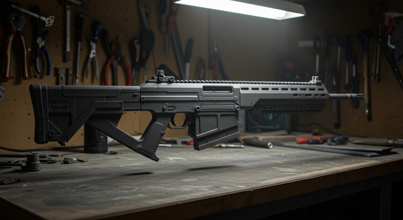 (реалистичная фотография) (Не используй текст и буквы на изображении) : 3d печать, Печать прототипов оружия