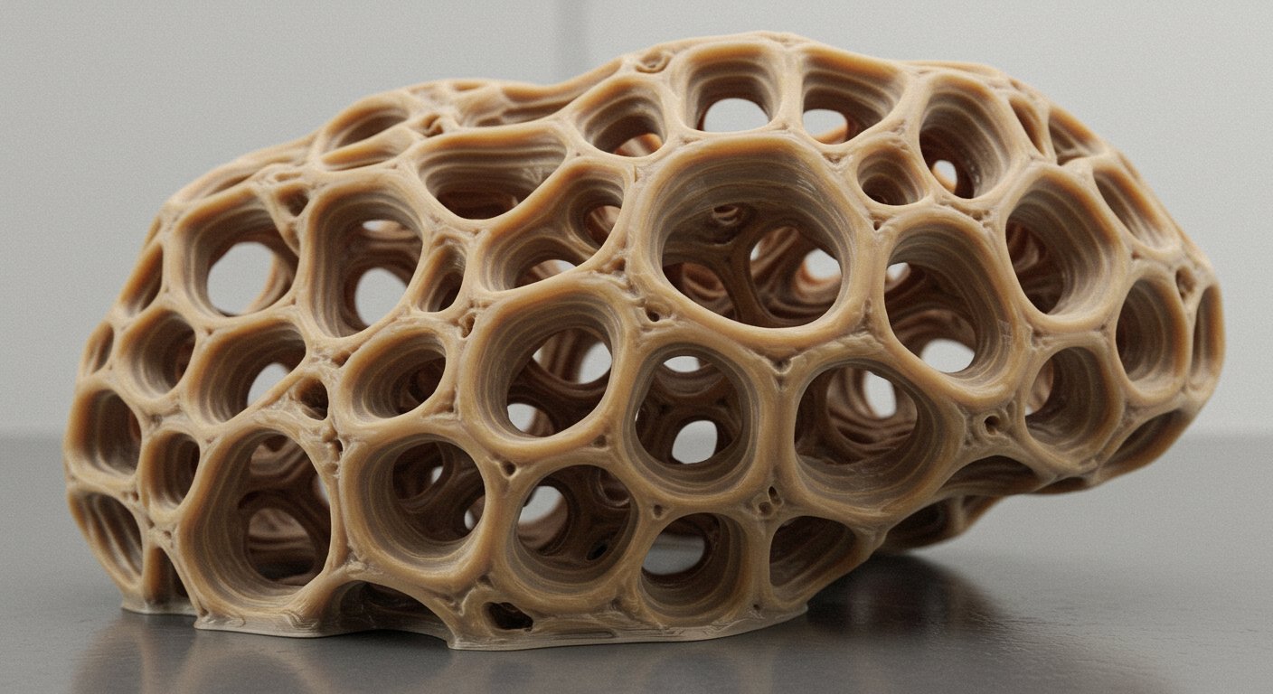 (реалистичная фотография) (Не используй текст и буквы на изображении) : 3d печать, Напечатанные органические формы