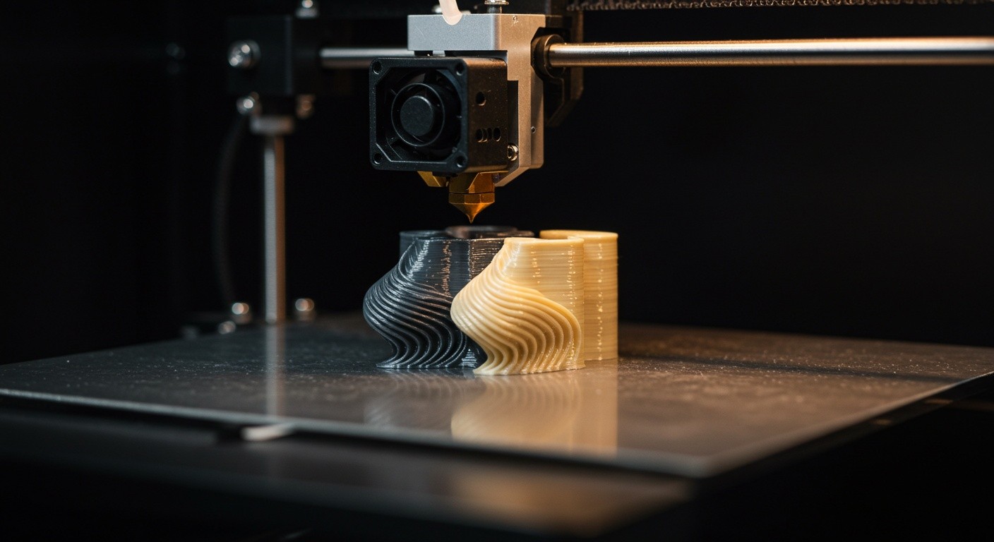 Пример печати двухцветных деталей послойно Двухцветная 3D печать деталей