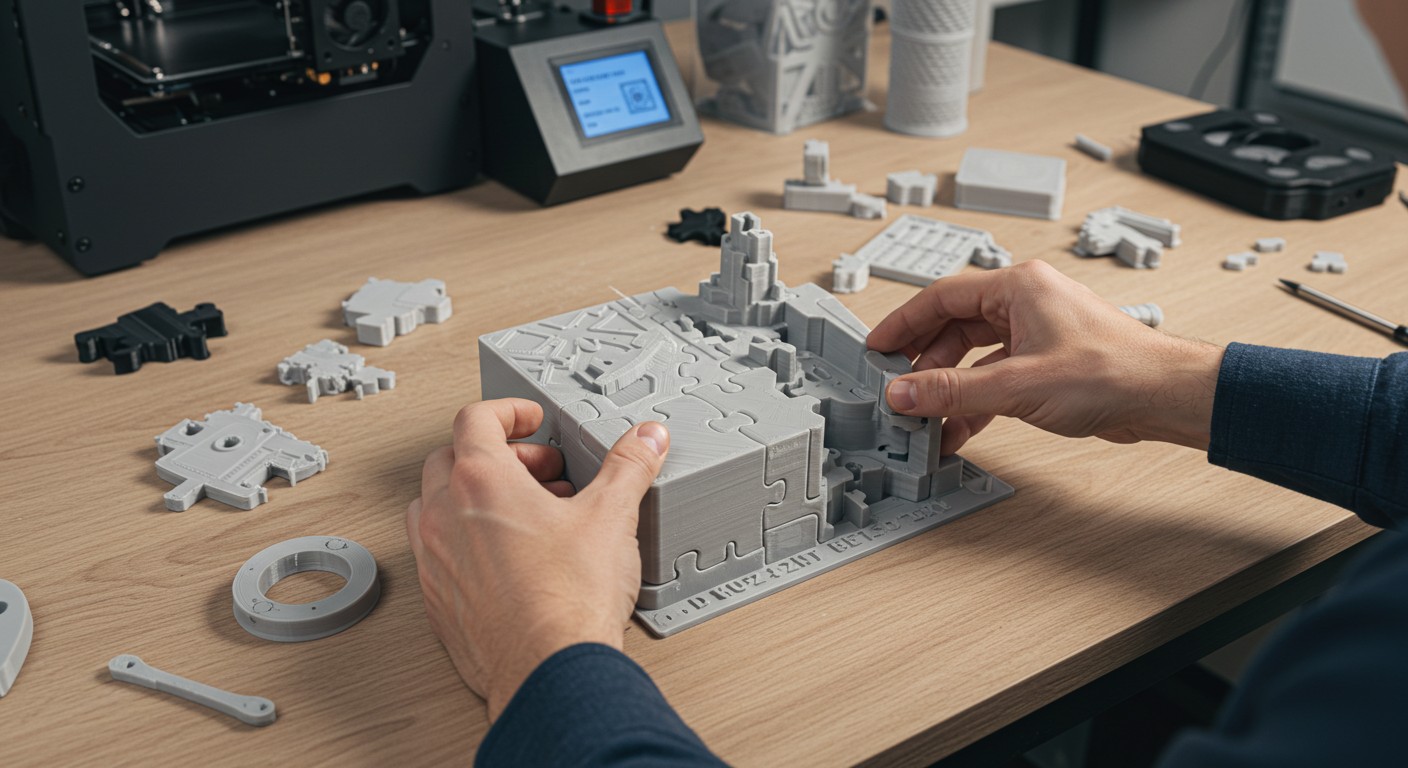 (реалистичная фотография) (Не используй текст и буквы на изображении) : 3d печать, Как сделать сувенир в виде 3D-головоломки