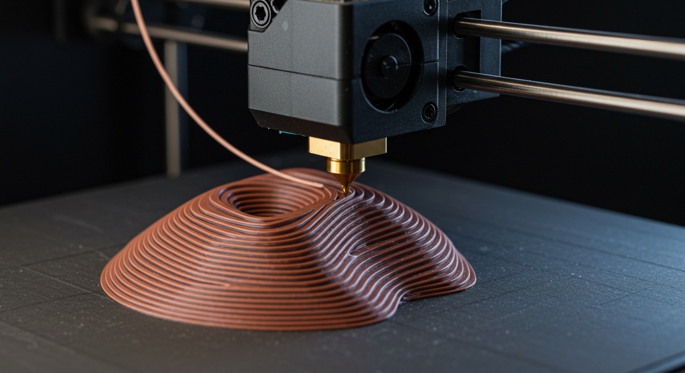 (реалистичная фотография) (Не используй текст и буквы на изображении) : 3d печать, Послойная печать и настройка ретракта