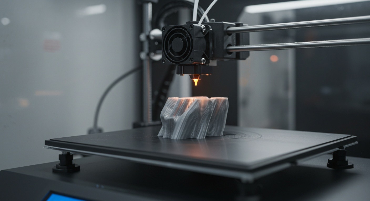 (реалистичная фотография) (Не используй текст и буквы на изображении) : 3d печать, Послойная печать и автоматическое выравнивание