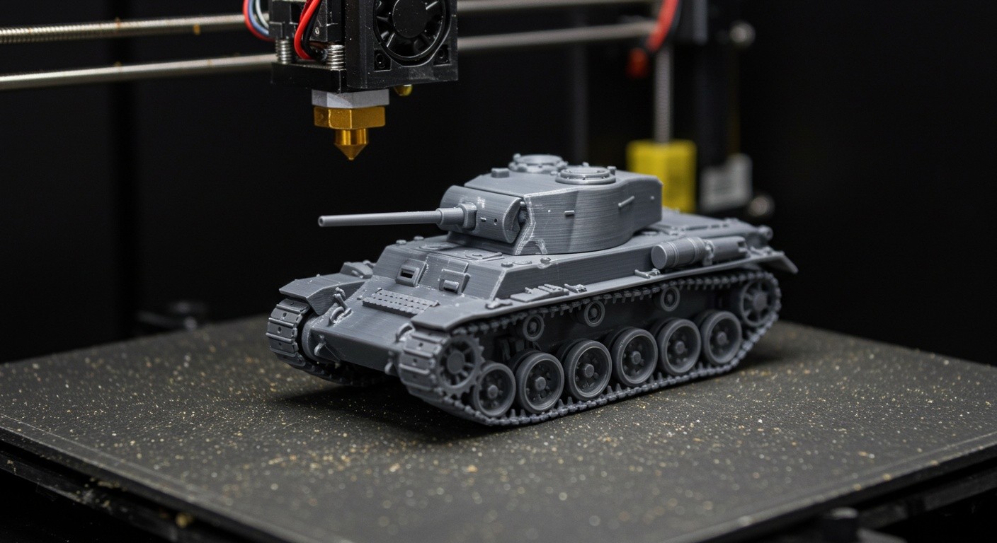 Печать миниатюр в масштабе 1:72 Миниатюрная модель техники в масштабе 1:72, напечатанная на 3D-принтере