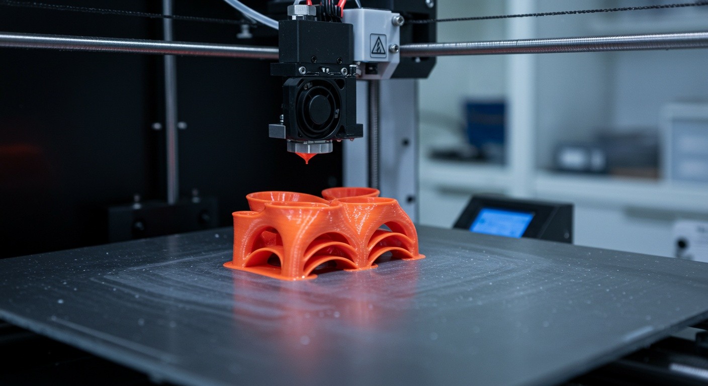 (реалистичная фотография) (Не используй текст и буквы на изображении) : 3d печать, Послойная печать и контроль качества на лету