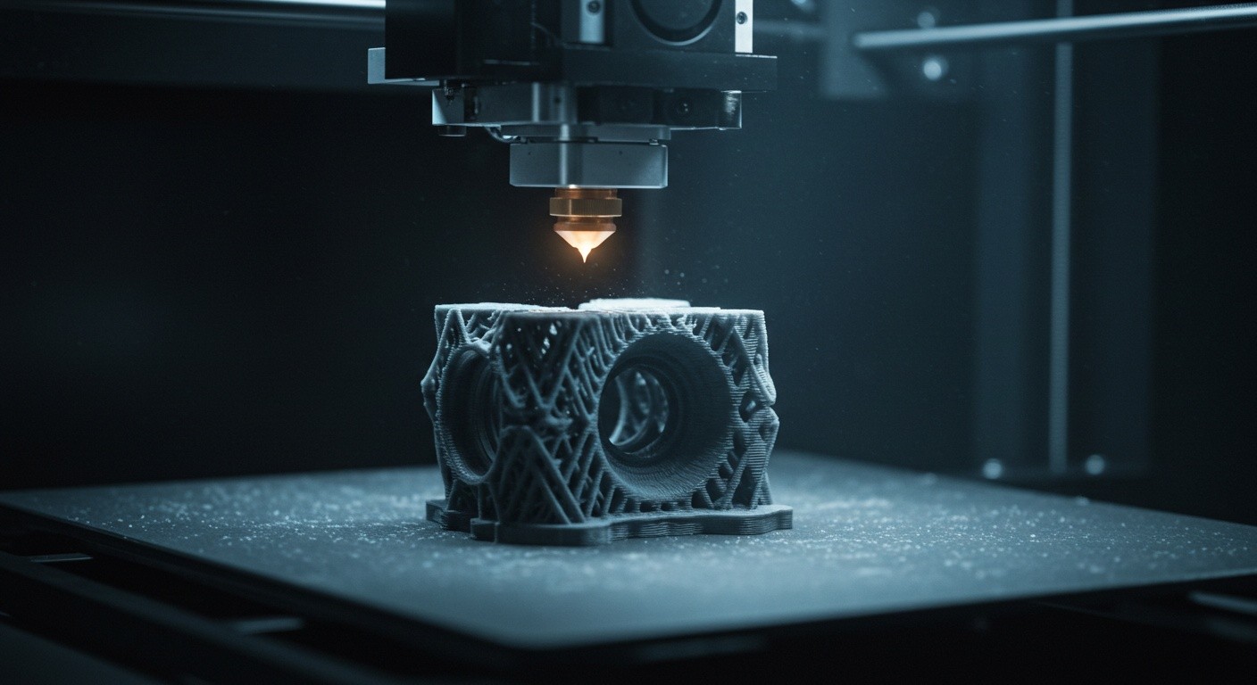 (реалистичная фотография) (Не используй текст и буквы на изображении) : 3d печать, Печать деталей с микроструктурой послойно