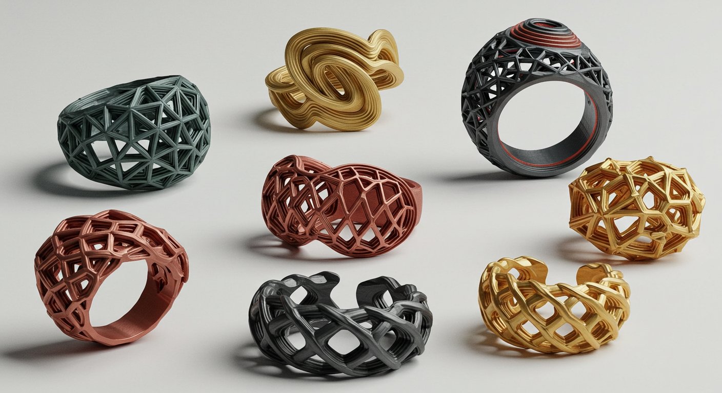 Модели украшений, созданные с помощью 3D печати