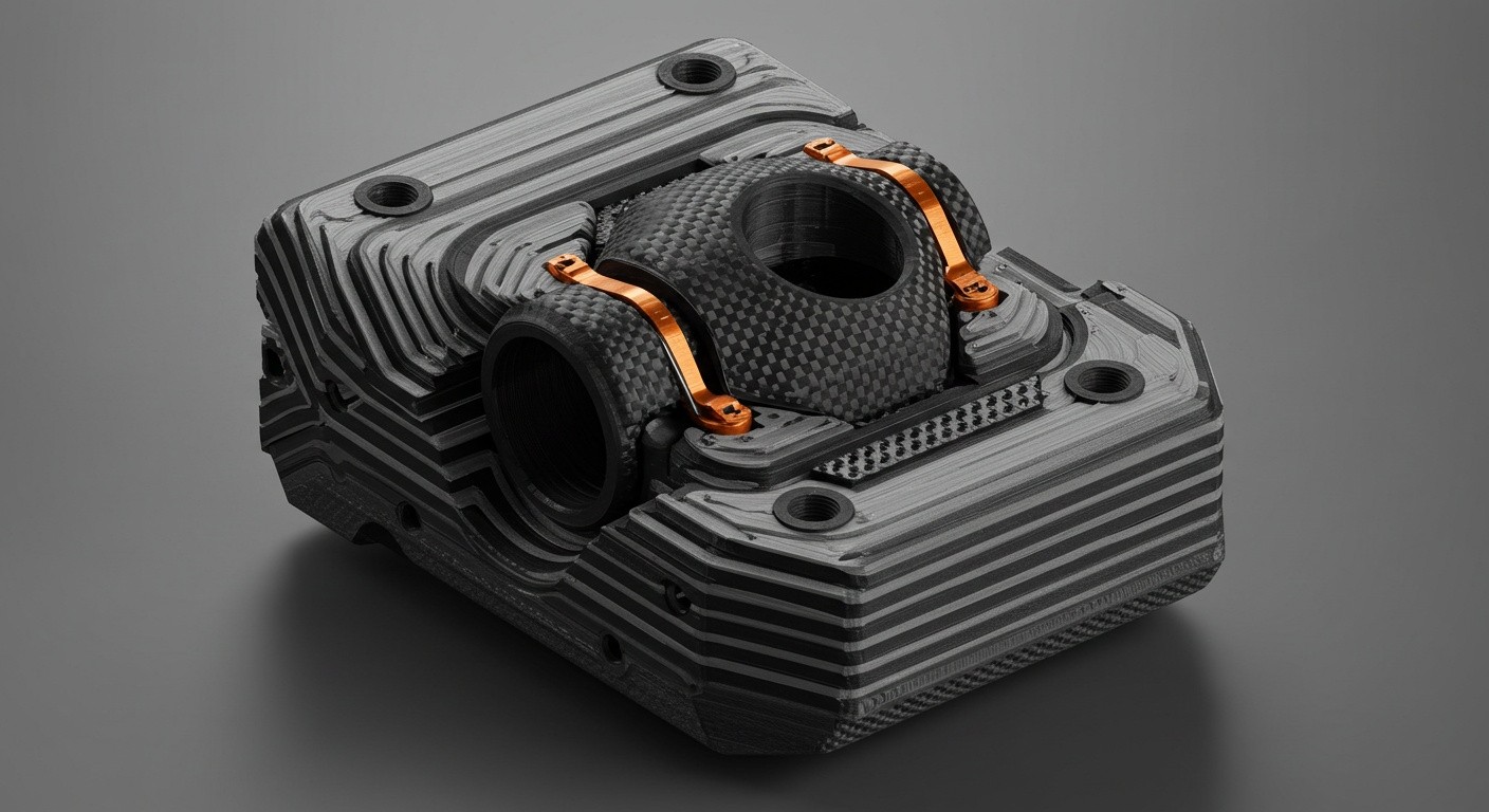 (реалистичная фотография) (Не используй текст и буквы на изображении) : 3d печать, Послойная печать и работа с углеродными волокнами