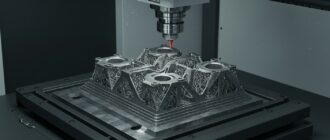 (реалистичная фотография) (Не используй текст и буквы на изображении) : 3d печать, Послойная печать металлом: революция в производстве