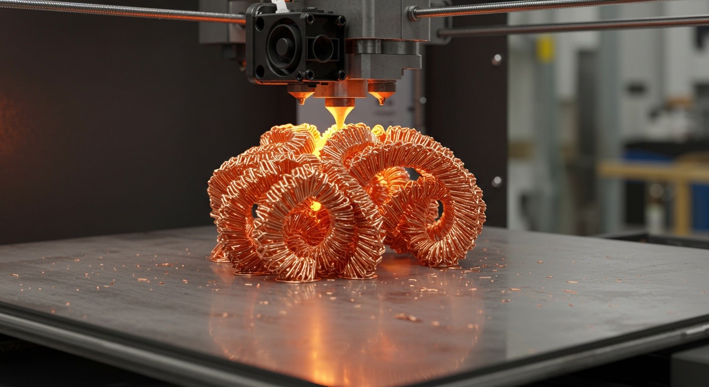 (реалистичная фотография) (Не используй текст и буквы на изображении) : 3d печать, Технология изготовления художественных изделий из меди