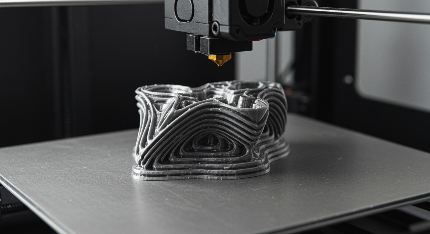 (реалистичная фотография) (Не используй текст и буквы на изображении) : 3d печать, Печать с регулируемым заполнением послойно