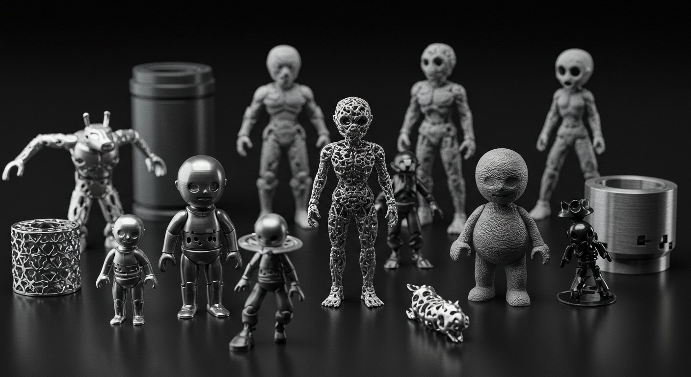 (реалистичная фотография) (Не используй текст и буквы на изображении) : 3d печать, Моделирование фигурок из металла: виды и методы