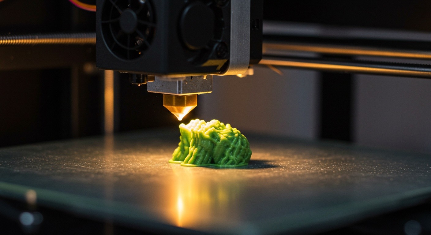 (реалистичная фотография) (Не используй текст и буквы на изображении) : 3d печать, Печать сувениров из биопластика