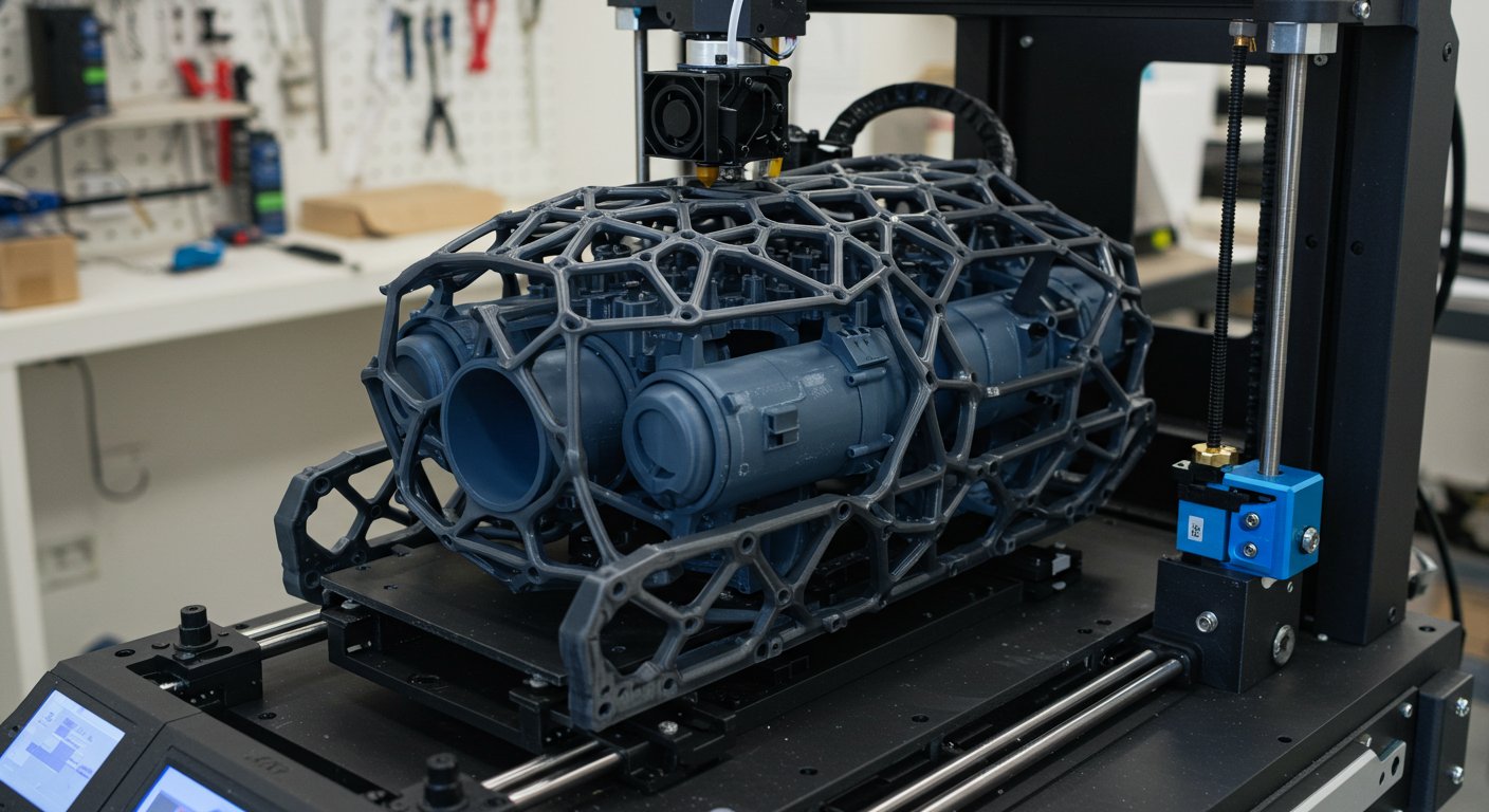(реалистичная фотография) (Не используй текст и буквы на изображении) : 3d печать, Печать деталей для подводных аппаратов