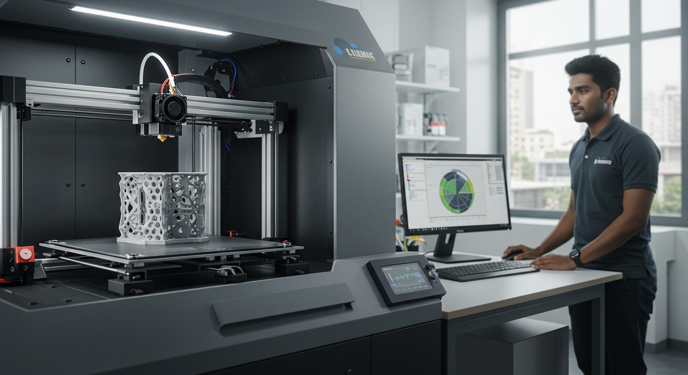 (реалистичная фотография) (Не используй текст и буквы на изображении) : 3d печать, Как печатать с минимальным временем простоя