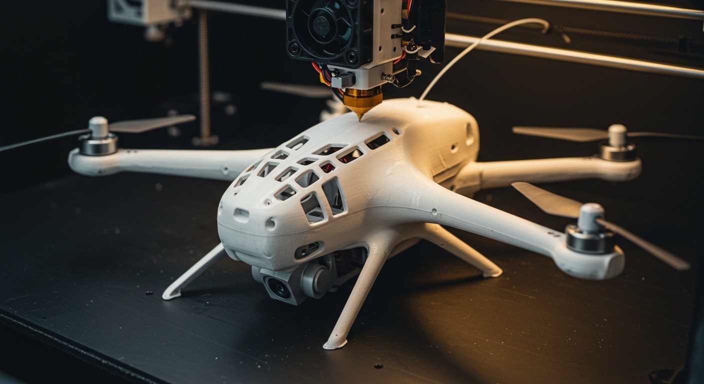 (реалистичная фотография) (Не используй текст и буквы на изображении) : 3d печать, Печать корпусов для дронов
