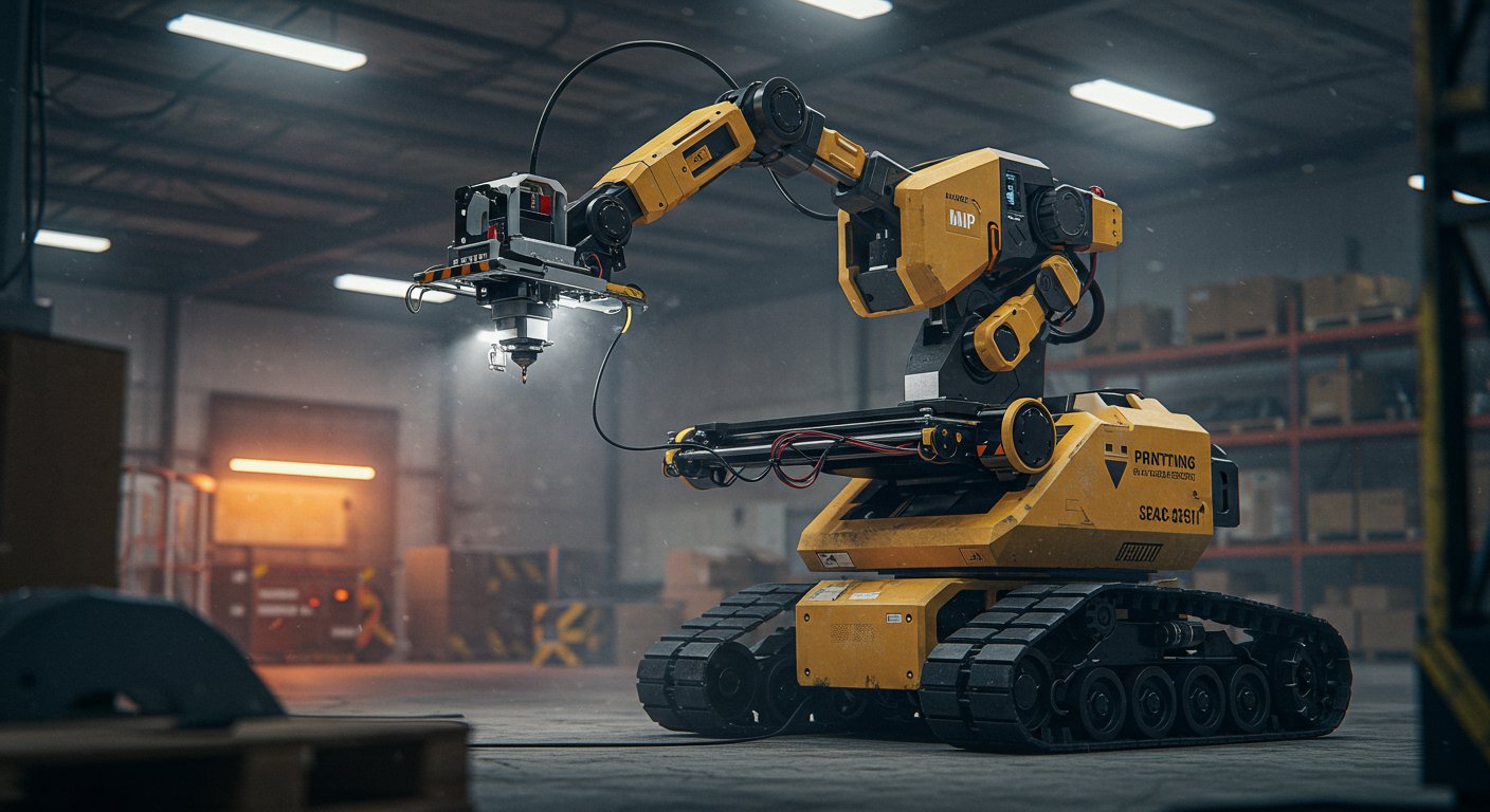 (реалистичная фотография) (Не используй текст и буквы на изображении) : 3d печать, Печать роботов для спасательных миссий