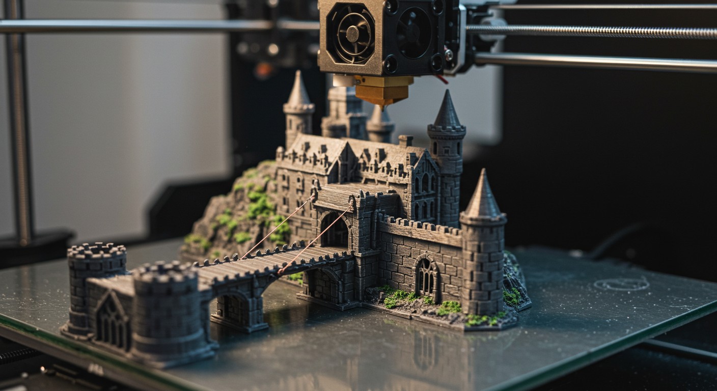 (реалистичная фотография) (Не используй текст и буквы на изображении) : 3d печать, Печать миниатюр с комбинированием разных материалов