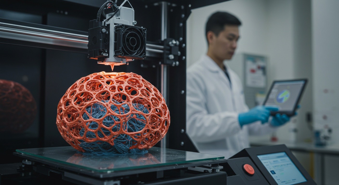(реалистичная фотография) (Не используй текст и буквы на изображении) : 3d печать, 3D-печать и нейротехнологии